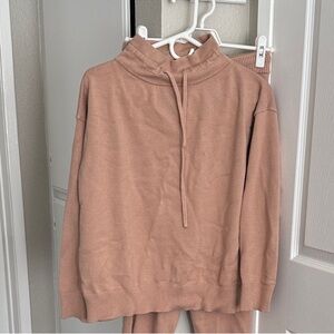 2 Piece Set Woman Soft Knit Pullover & Jogger Set - dark Beige